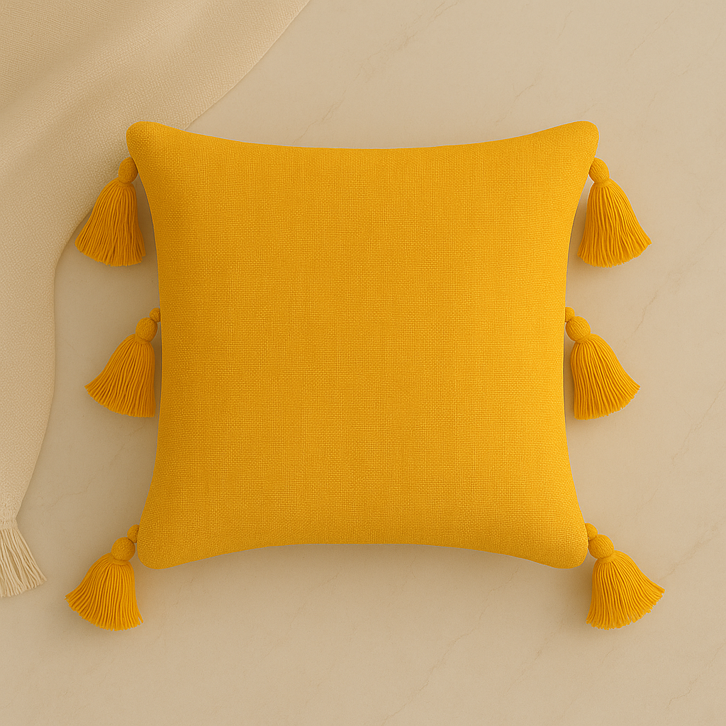 Slub-Cotton Plain Cushion Cover, 40cm X 40cm (16" X 16")