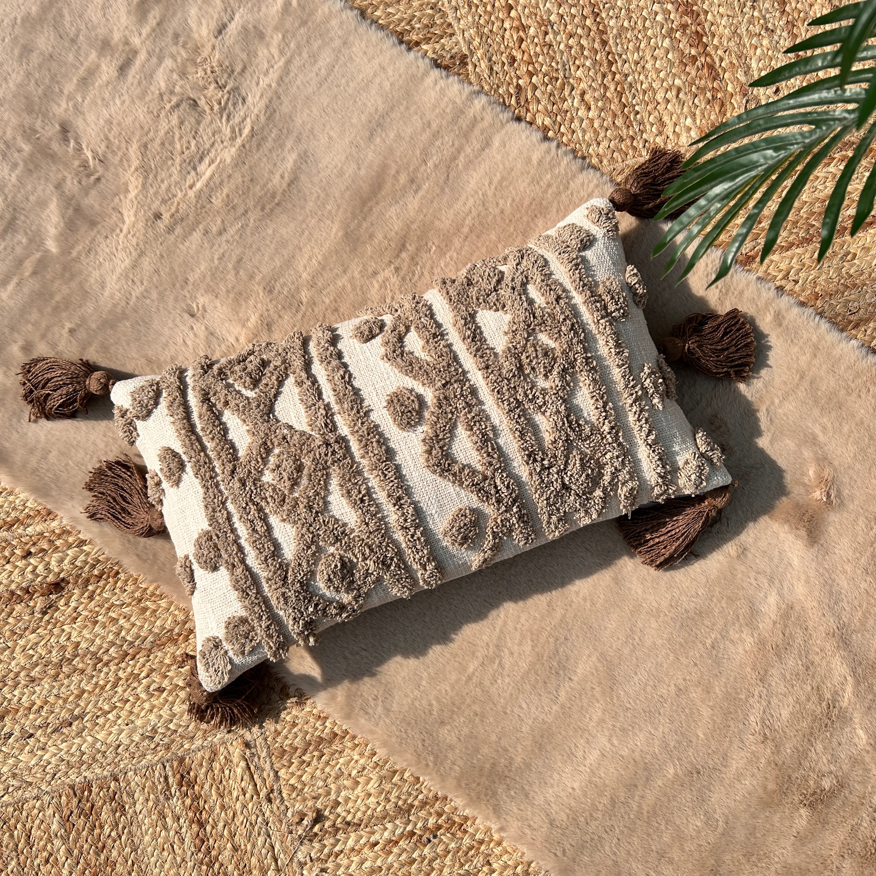 Slub-Cotton Tufted Cushion Cover, 30cm X 50cm (12" X 20")