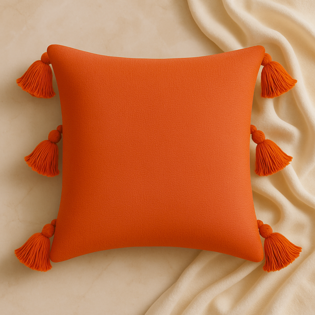 Slub-Cotton Plain Cushion Cover, 40cm X 40cm (16" X 16")