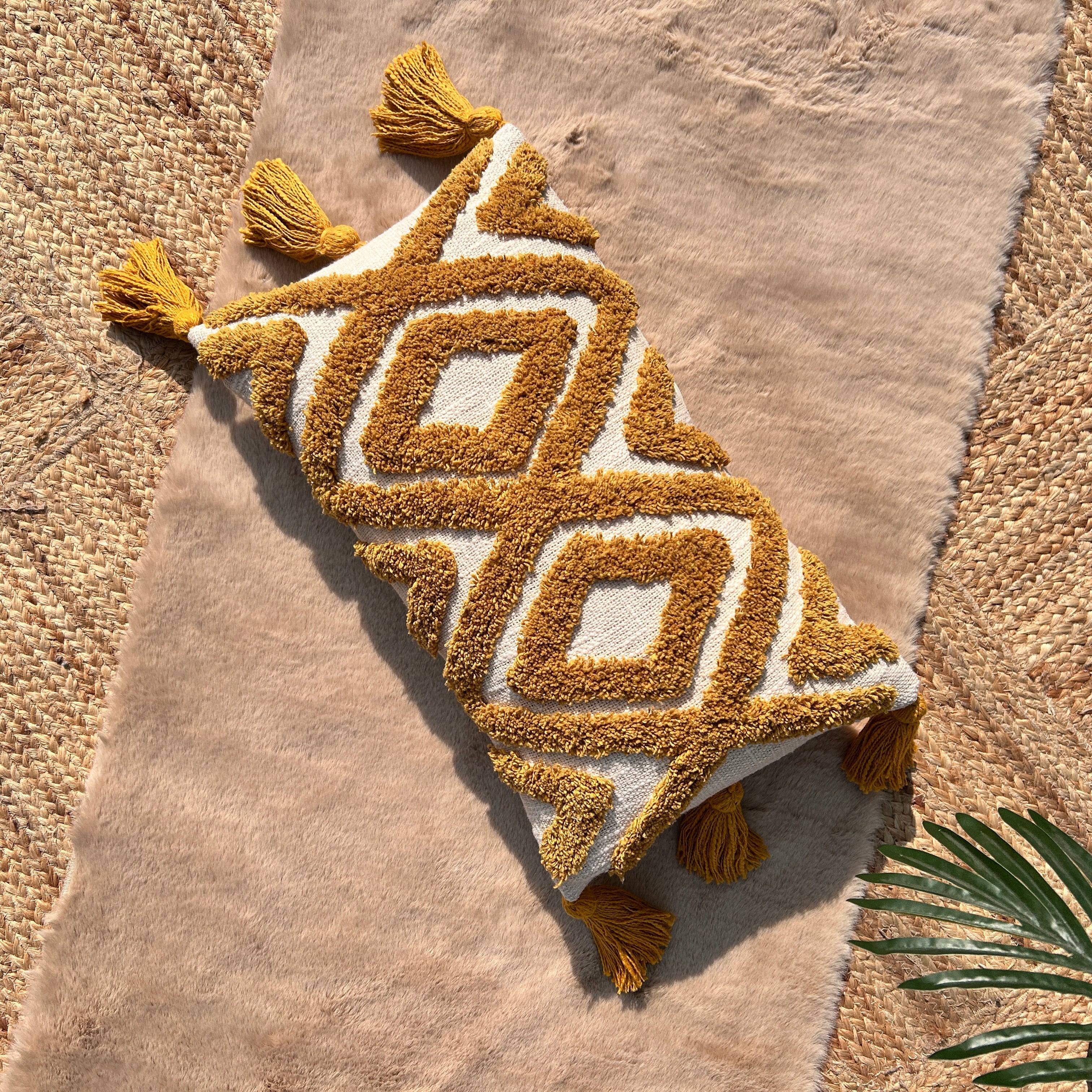 Slub-Cotton Tufted Cushion Cover, 30cm X 50cm (12" X 20")