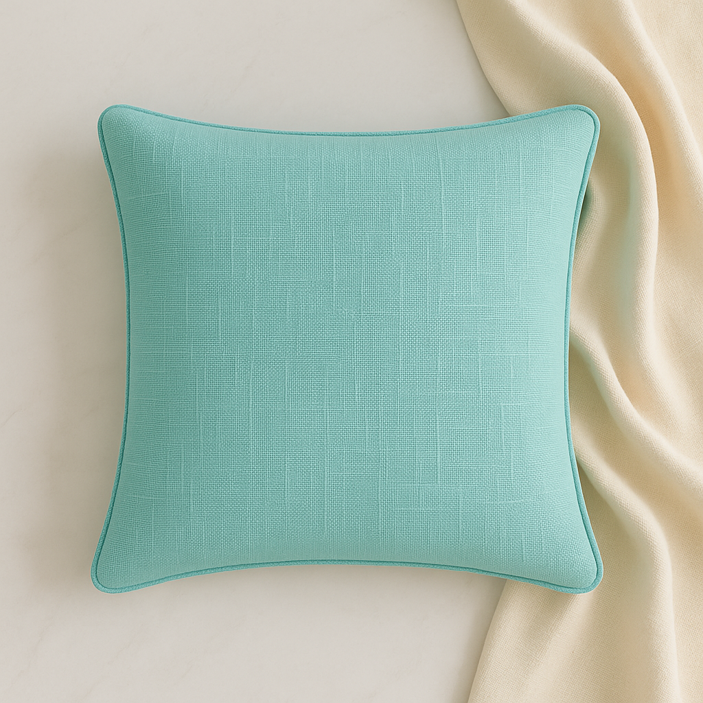 Slub-Cotton Plain Cushion Cover, 40cm X 40cm (16" X 16")