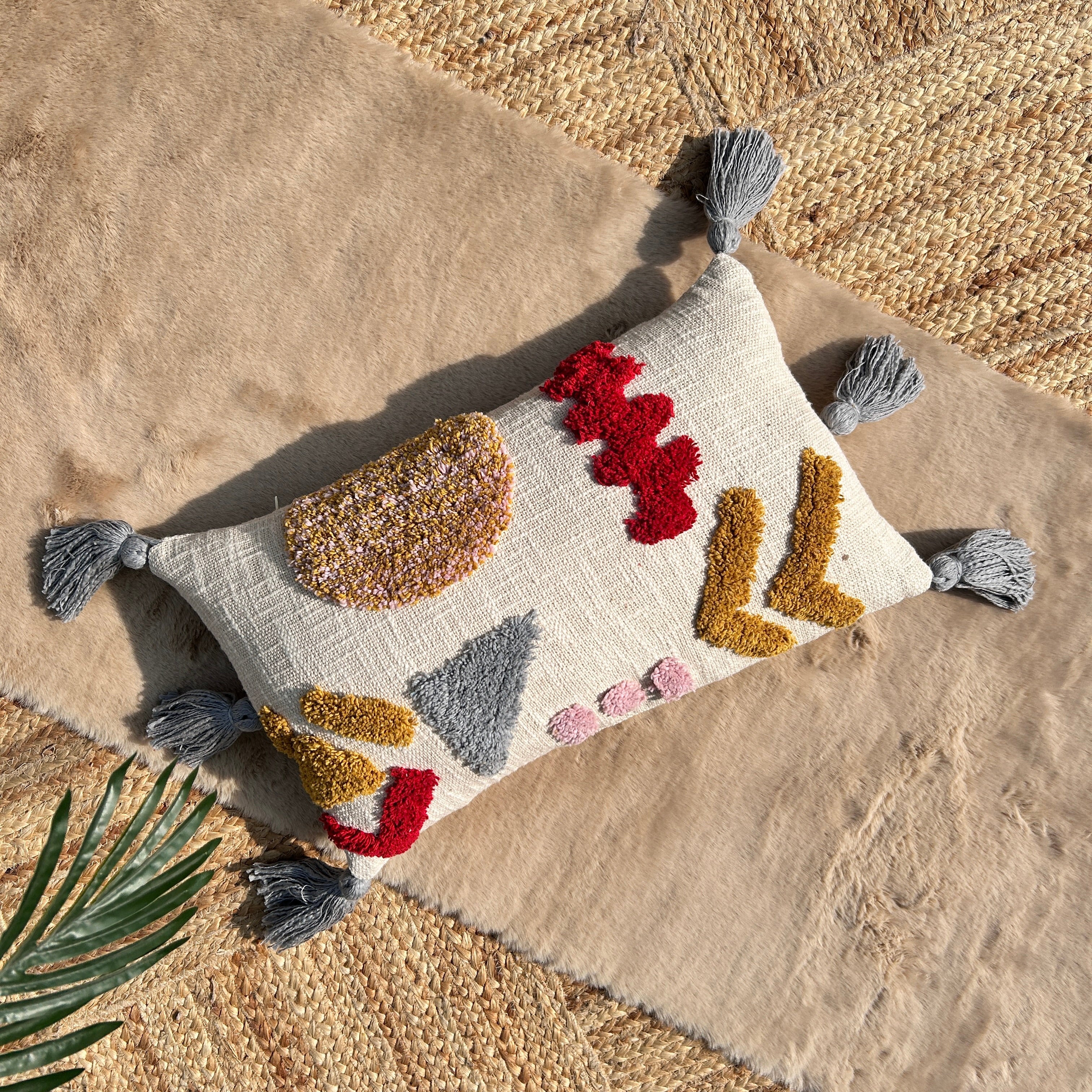 Slub-Cotton Tufted Cushion Cover, 30cm X 50cm (12" X 20")