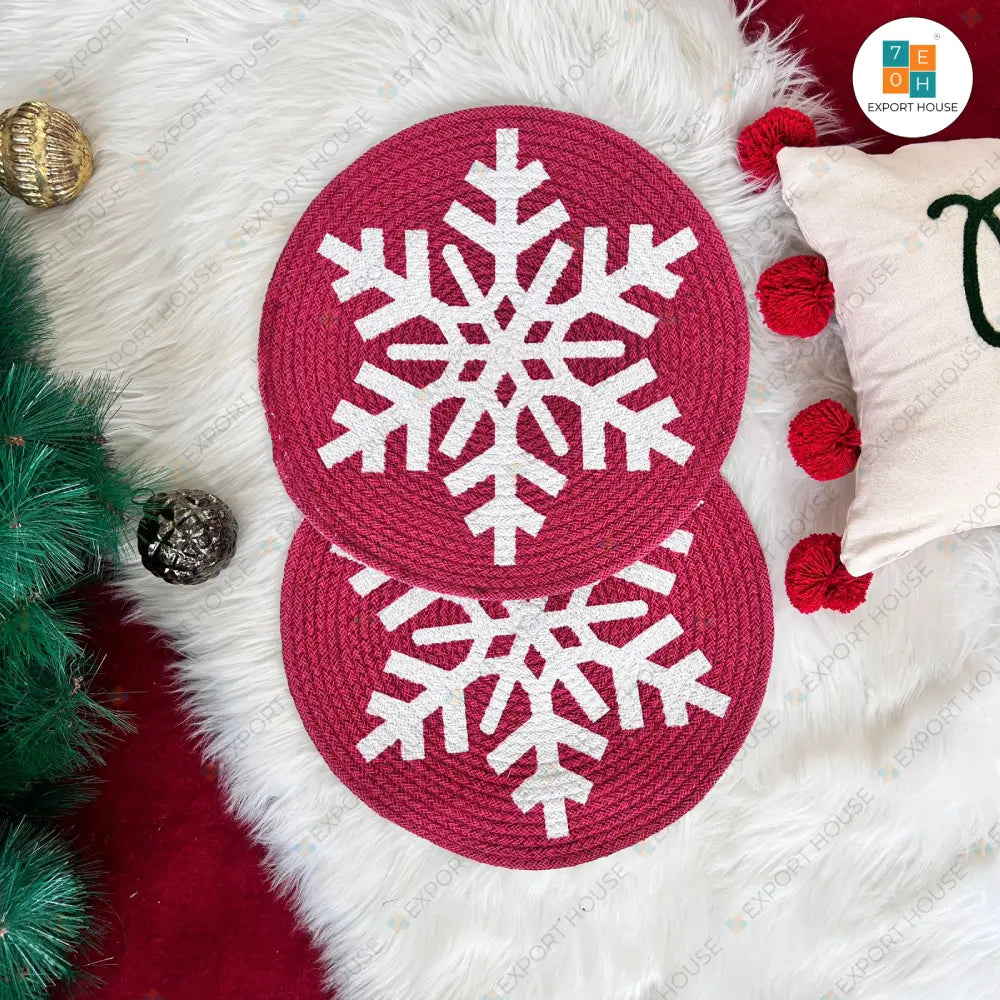 Christmas Themed Cotton Table Placemat, Size:35cm (14")