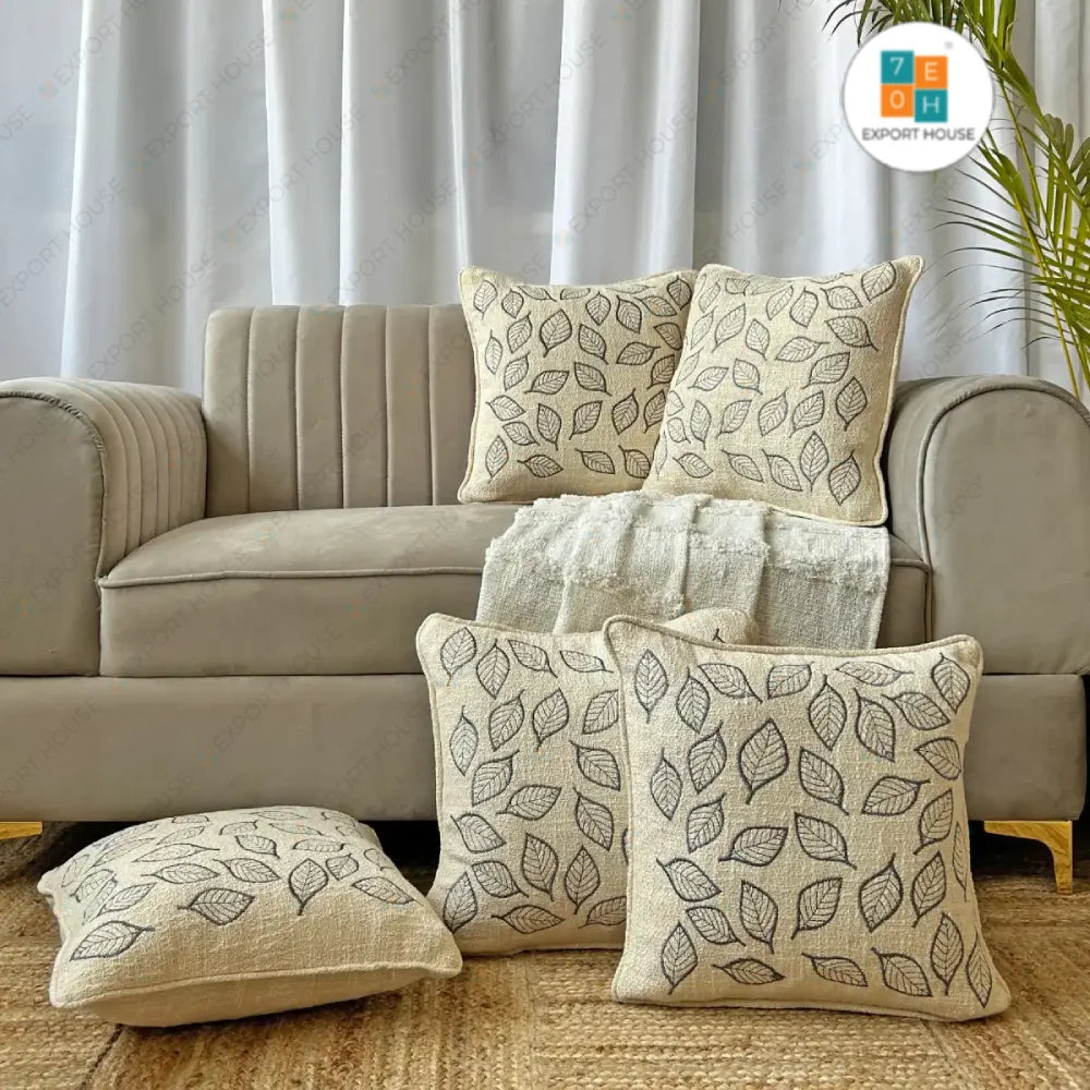 Export House Cotton Embroidered Cushion Cover -  Size:40cm X 40cm (16" X 16")