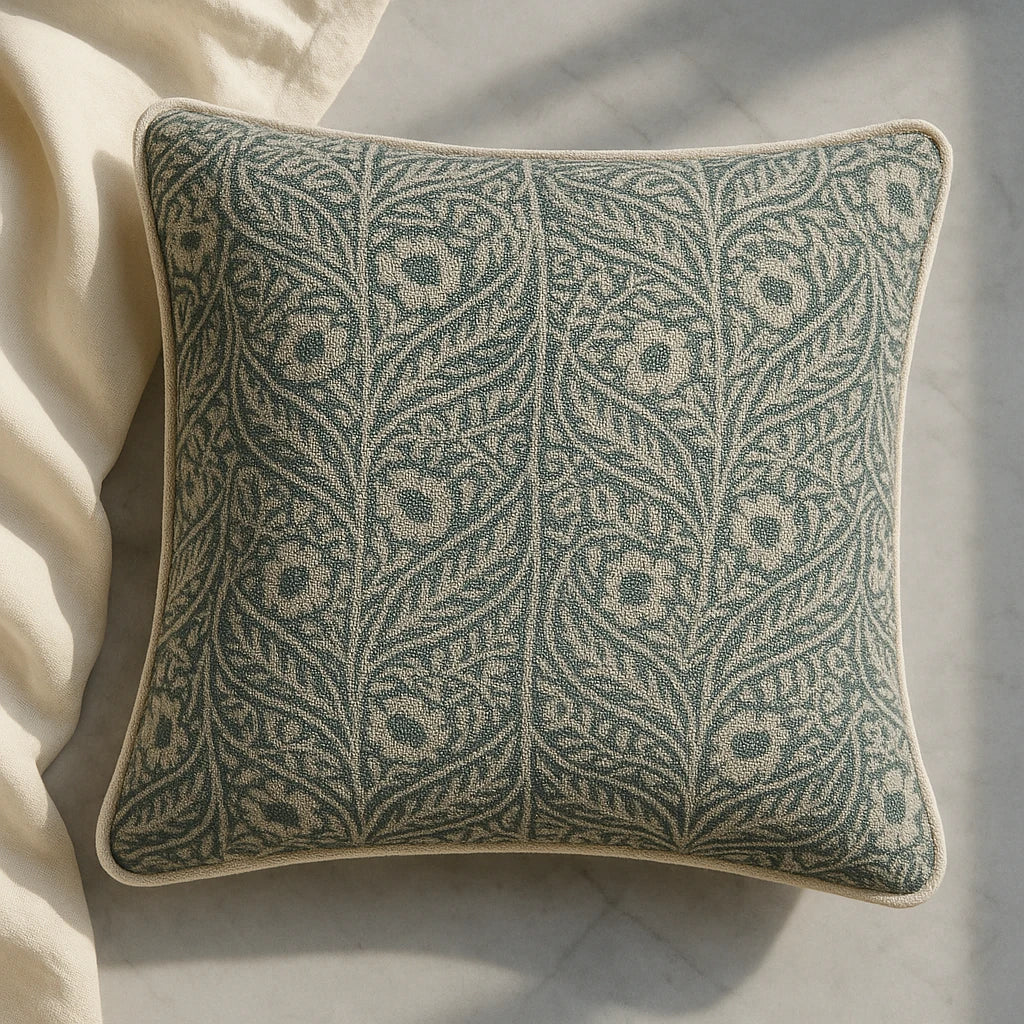 Slub-Cotton Printed Cushion Cover, 40cm X 40cm (16" X 16")