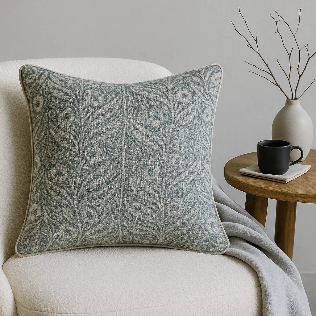 Slub-Cotton Printed Cushion Cover, 40cm X 40cm (16" X 16")