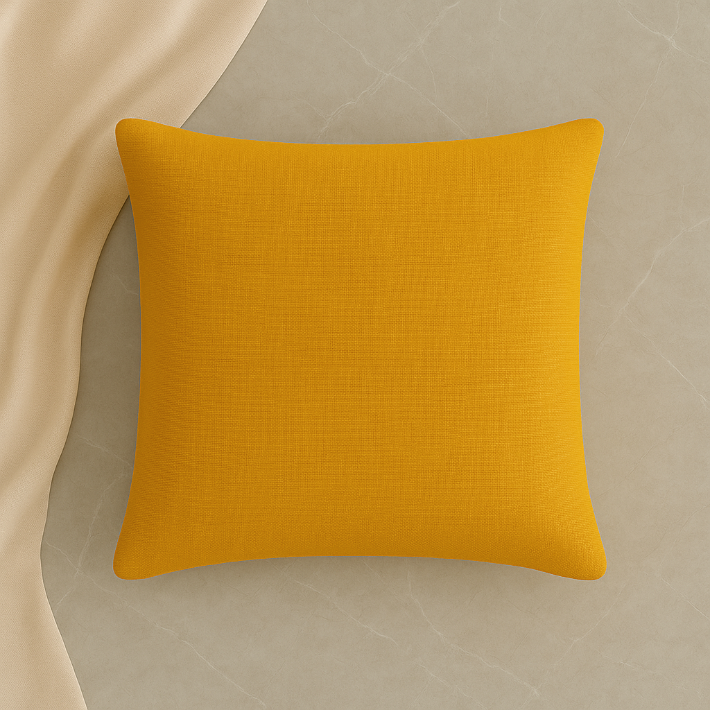 Slub-Cotton Plain Cushion Cover, 40cm X 40cm (16" X 16")