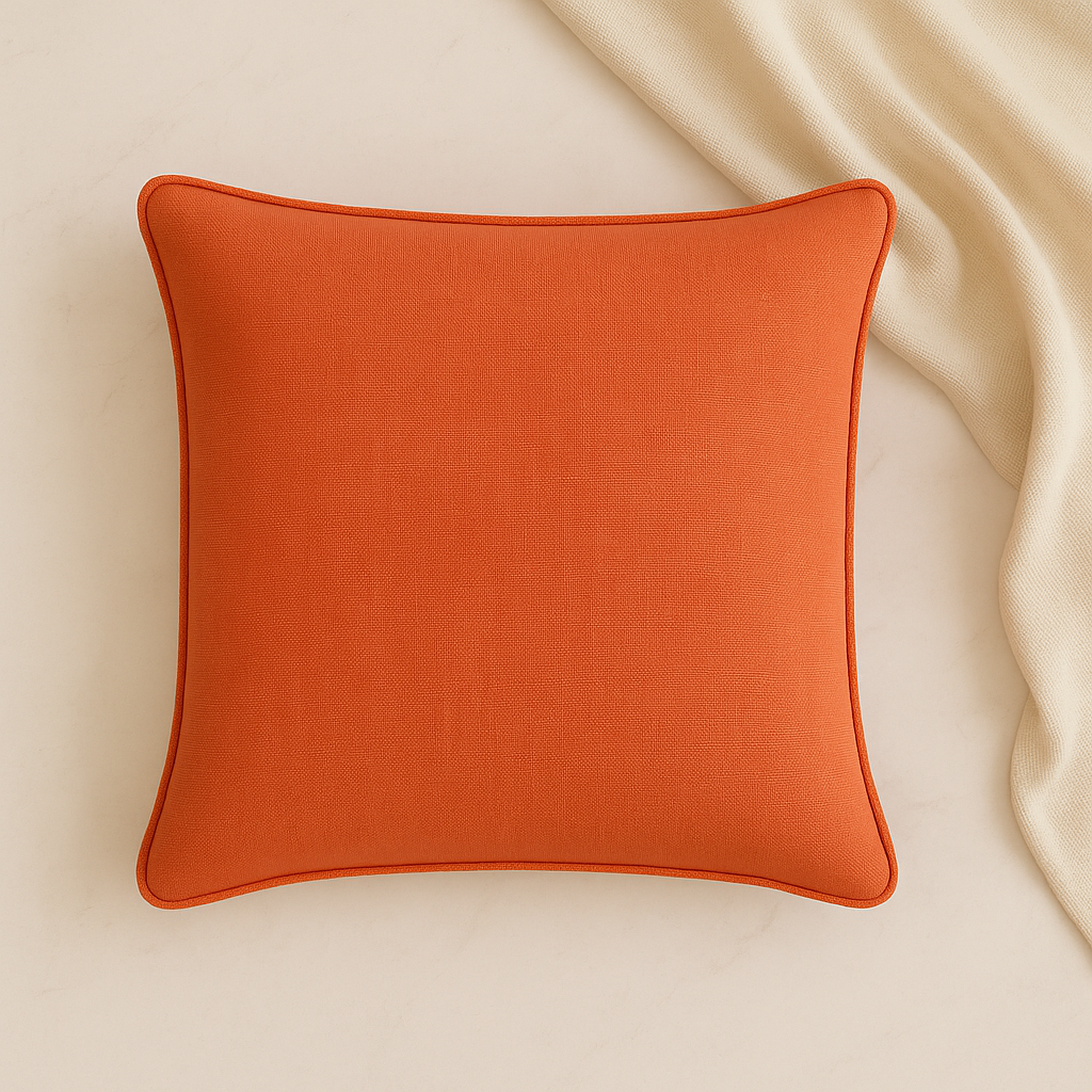 Slub-Cotton Plain Cushion Cover, 40cm X 40cm (16" X 16")