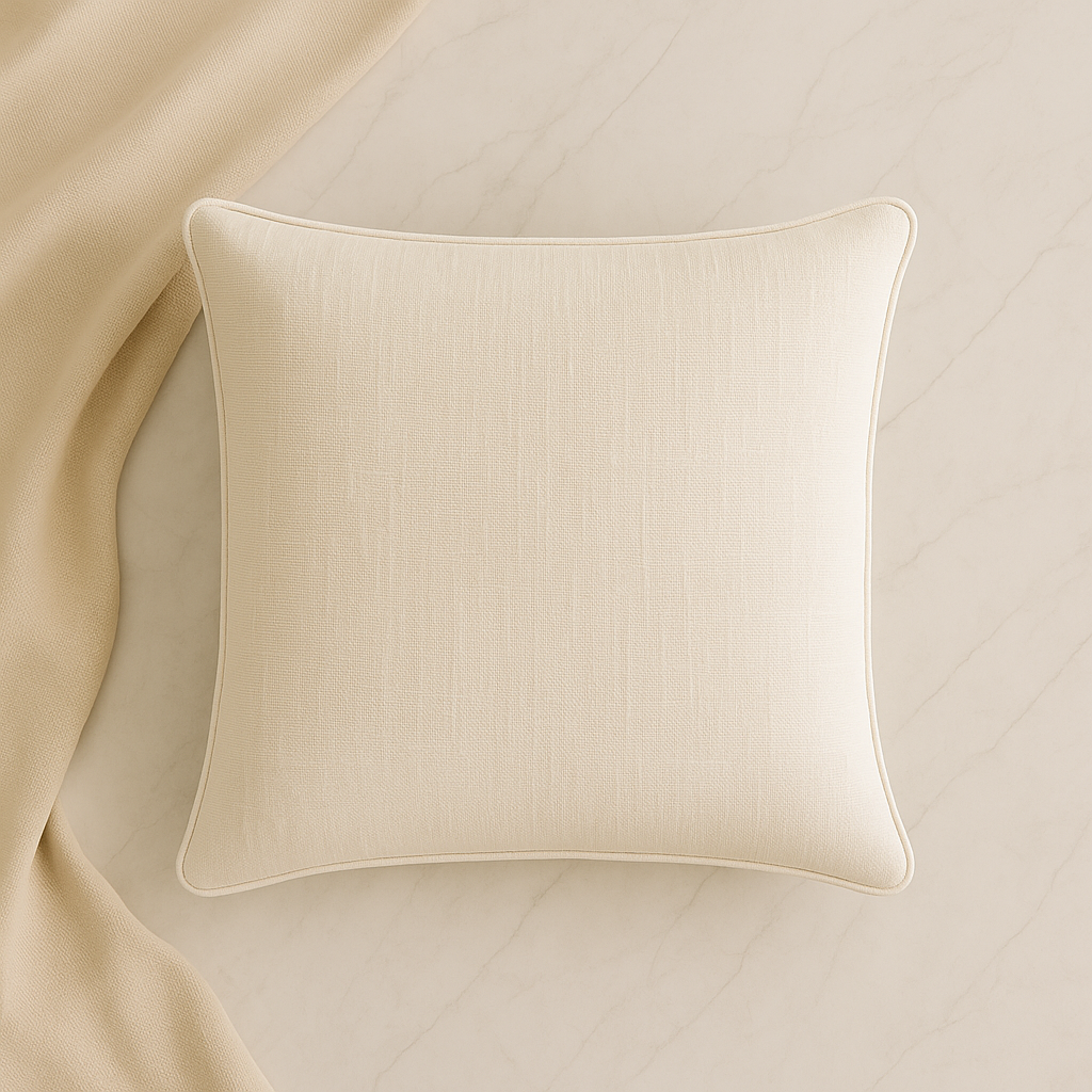 Slub-Cotton Plain Cushion Cover, 40cm X 40cm (16" X 16")