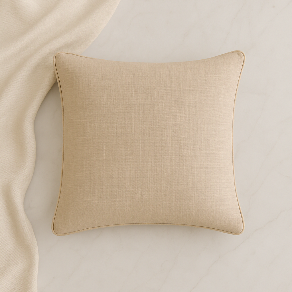 Slub-Cotton Plain Cushion Cover, 40cm X 40cm (16" X 16")