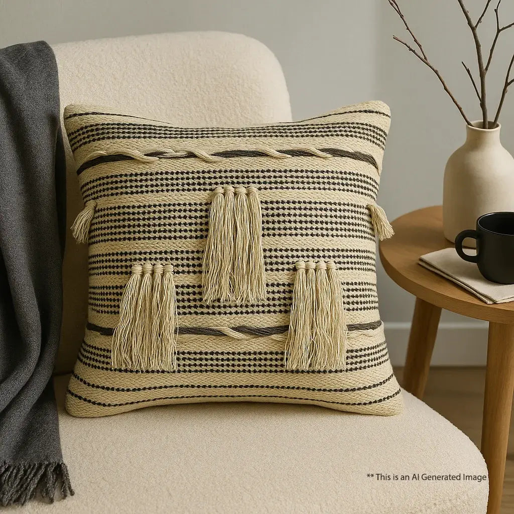 Fringed Boho - Premium Cushion Cover