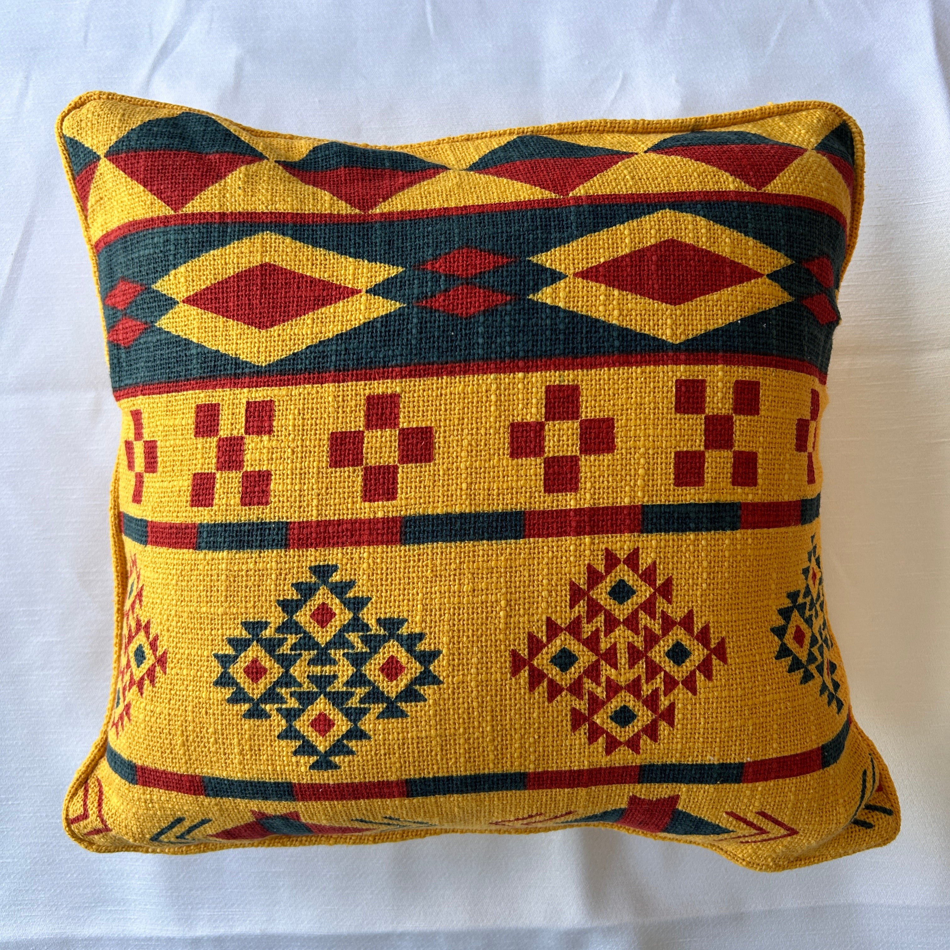 Slub-Cotton Printed Cushion Cover, 40cm X 40cm (16" X 16")