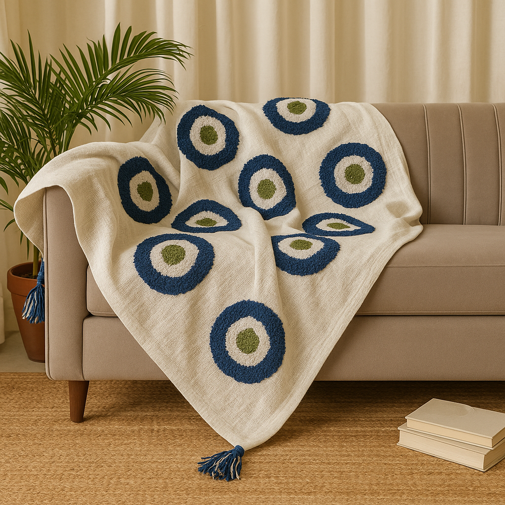 Evil eye sofa throw