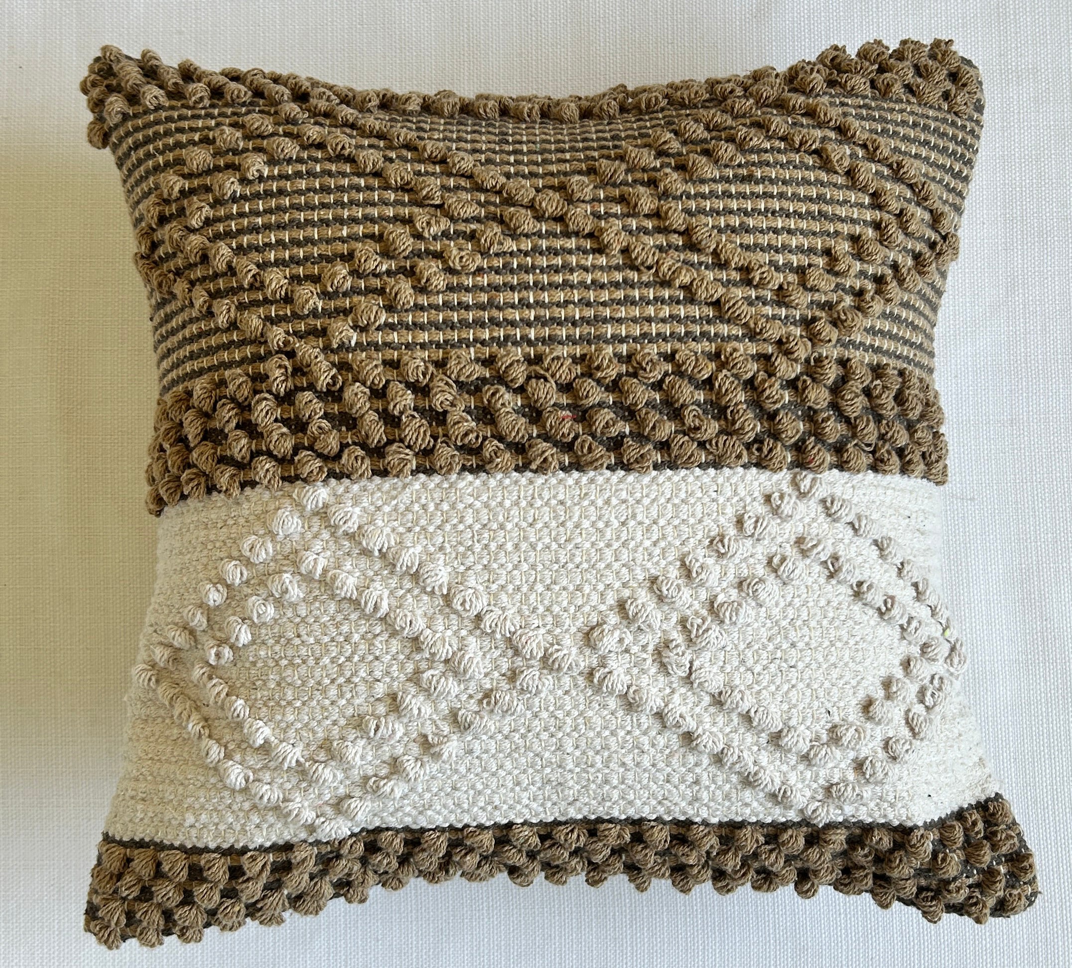 Neutral hues weave - Premium Cushion Cover