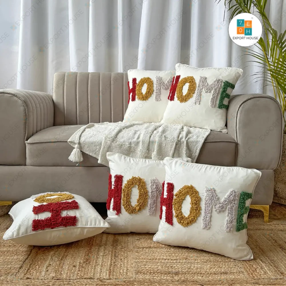 Export House Cotton Embroidered Cushion Cover -  Size:40cm X 40cm (16" X 16")