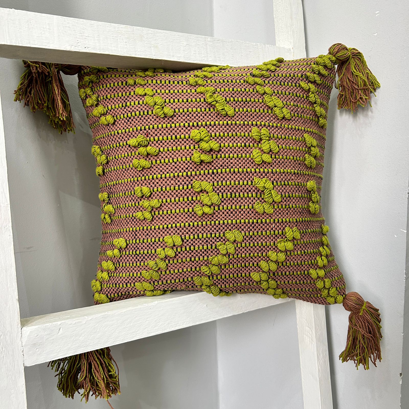 Export House Cotton Boho Cushion Cover -  Size:40cm X 40cm (16" X 16")