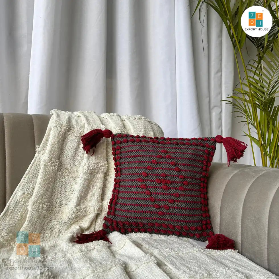 Export House Cotton Boho Cushion Cover -  Size:30cm x 30cm (12" x 12")