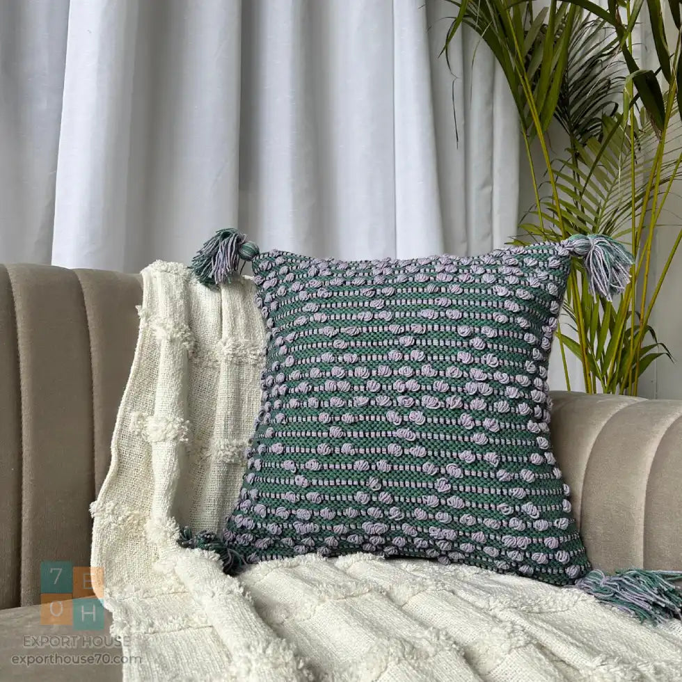 Export House Cotton Boho Cushion Cover - Size:40cm X 40cm (16" X 16")