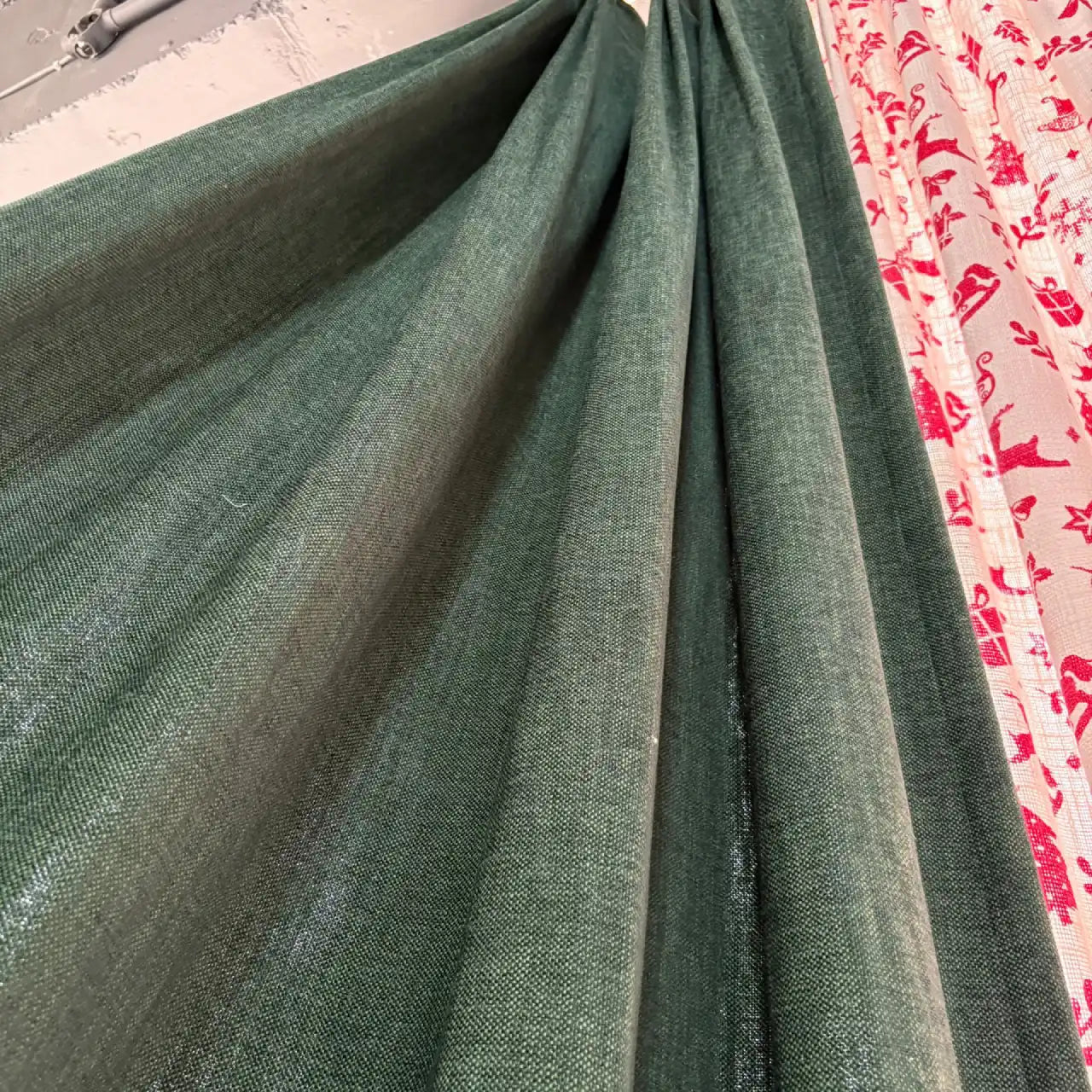 Christmas Themed Printed Cotton Curtain