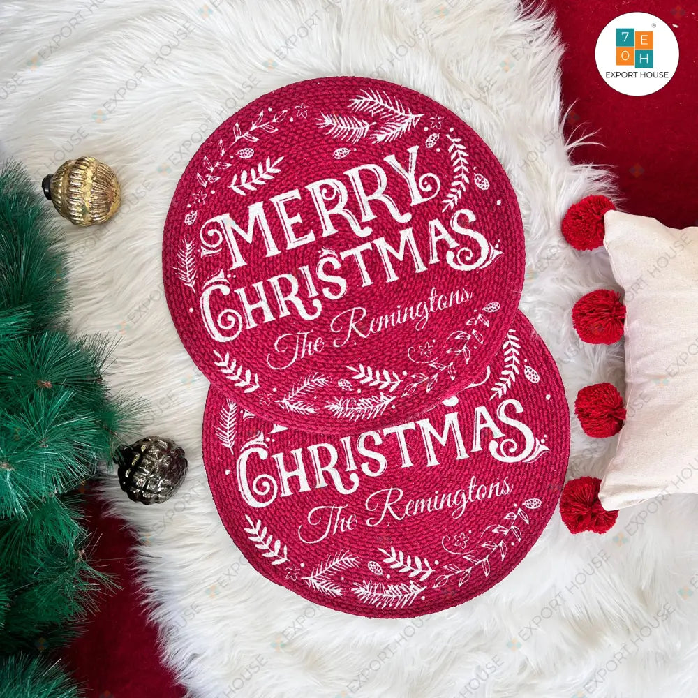 Christmas Themed Cotton Table Placemat, Size:35cm (14")