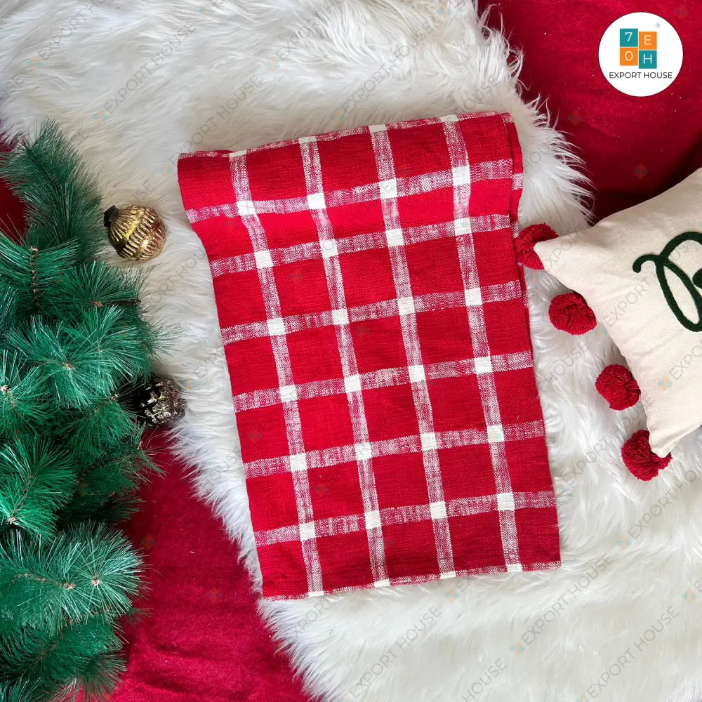 Christmas Themed Cotton Table Runner, Size:35cm x 274cm (14" x 108")