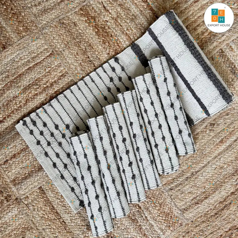 Cotton Boho Table Runner with Mats, Size:30cm x 182cm (12" x 72")