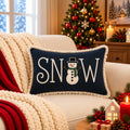 Christmas Themed Slub-Cotton Tufted Cushion Cover, Size:30cm X 50cm (12" X 20")