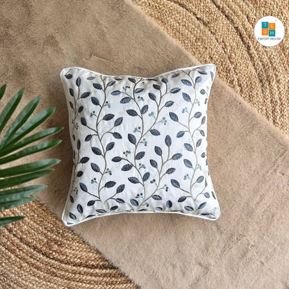 Export House Cotton Embroidered Cushion Cover -  Size:40cm X 40cm (16" X 16")