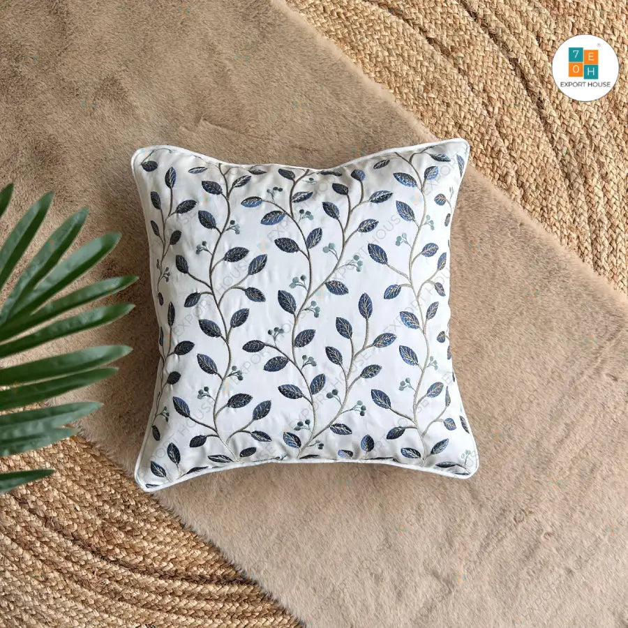Export House Cotton Embroidered Cushion Cover -  Size:40cm X 40cm (16" X 16")