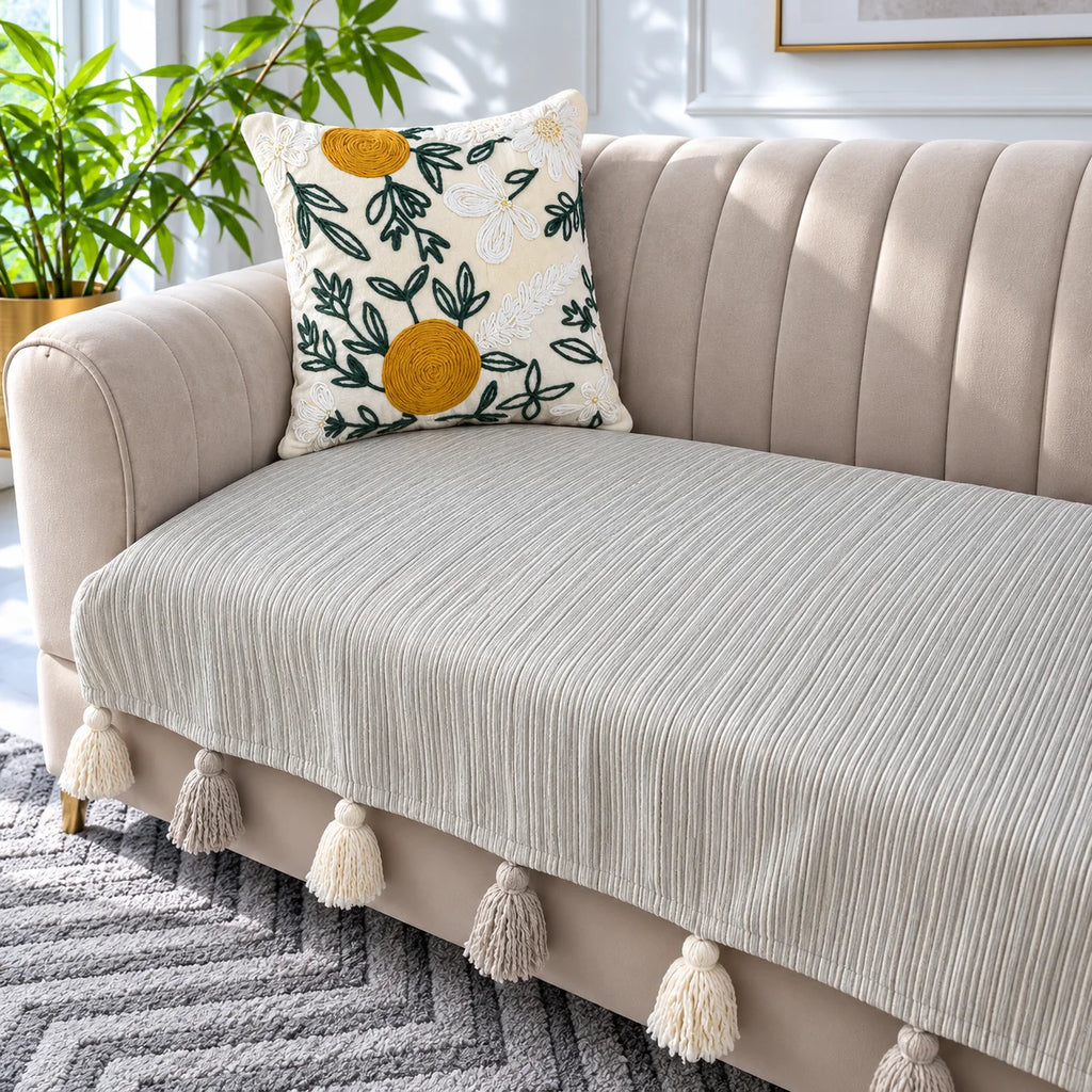 Sofa Cover with tassels