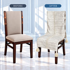 Ivory Silver Grey Jacquard Chair Cover with Centre Lace Trim and Tassels