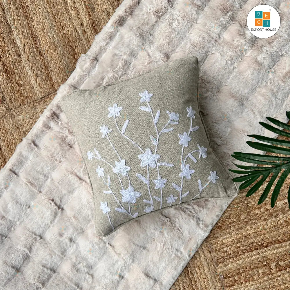Embroidered Cushion Cover, 40cm X 40cm (16" X 16")