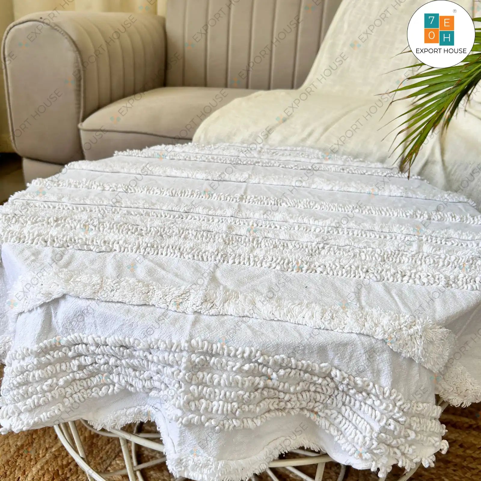 Export House Cotton Plain Dining Sheet - Size:66cm (26")
