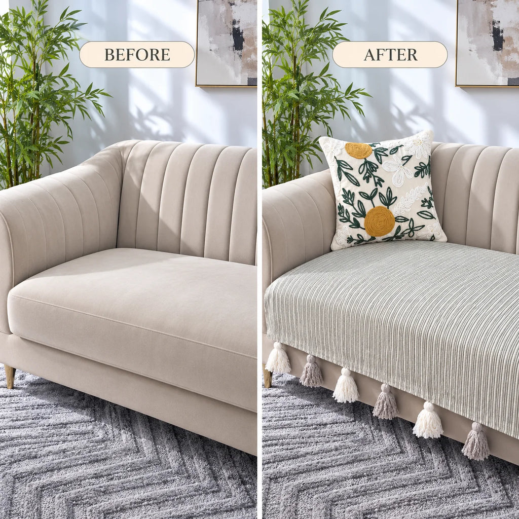Sofa Cover with tassels