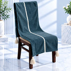 Peacock Green Blue Soft Touch Chair Cover with Tassels
