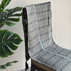 Black & Cream Diamond Jacquard Chair Cover with White Lace & Tassels