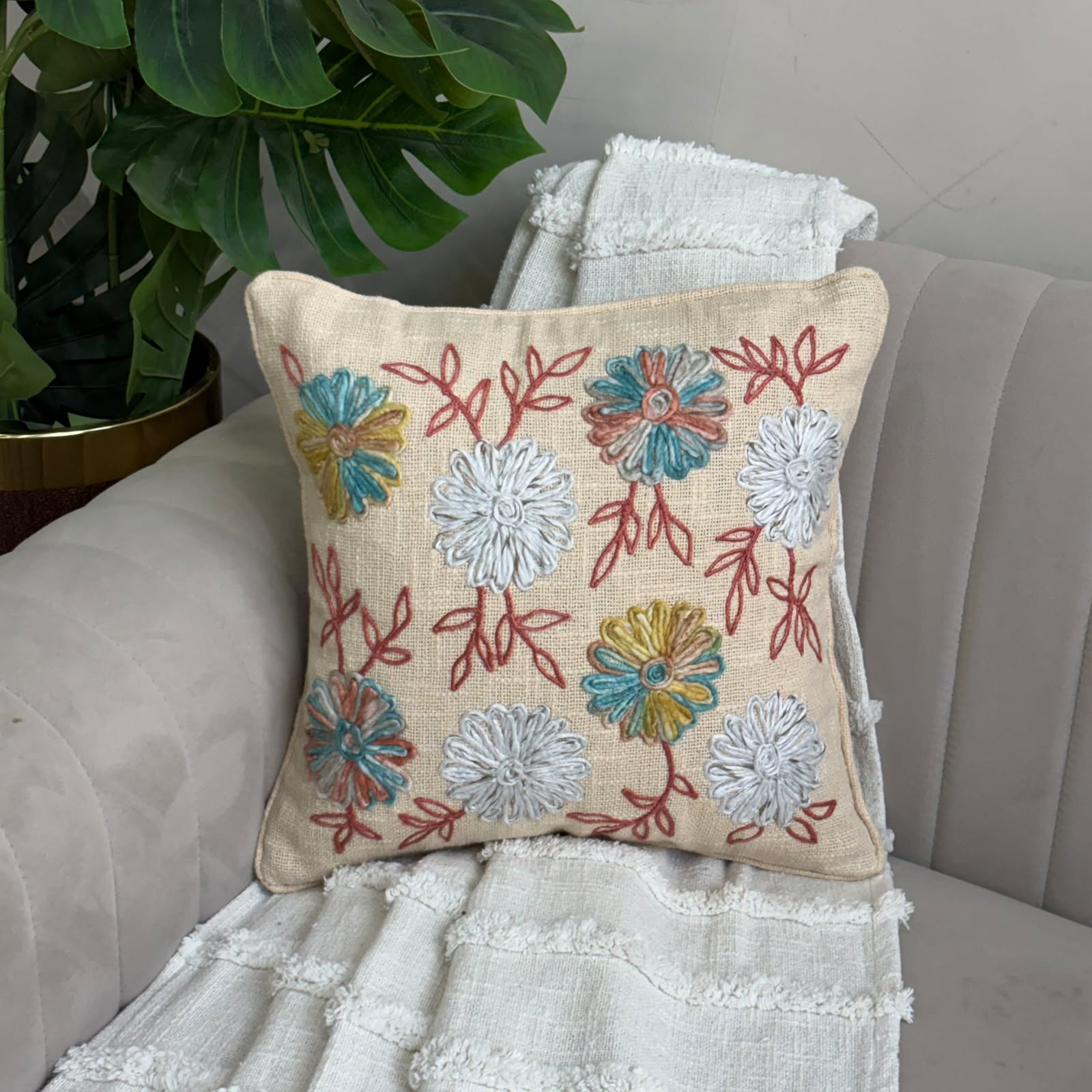Embroidered Cushion Cover