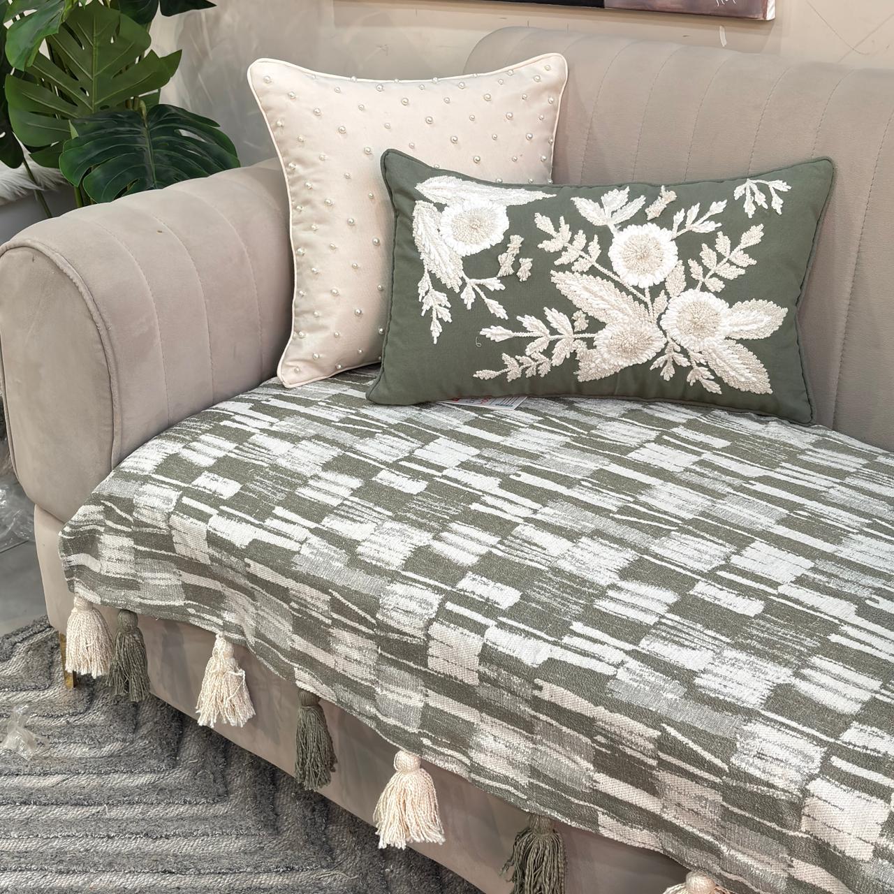 Sofa Cover with Tassels