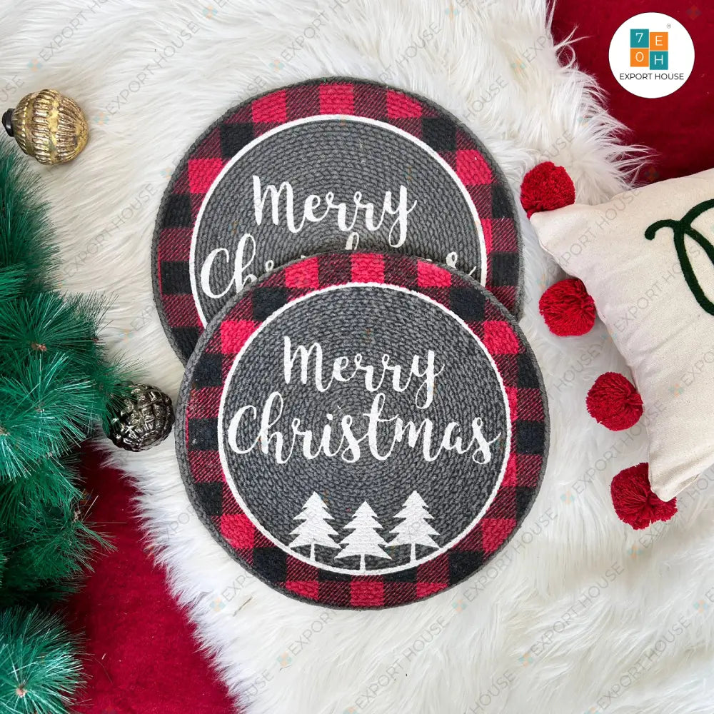 Christmas Themed Cotton Table Placemat, Size:35cm (14")