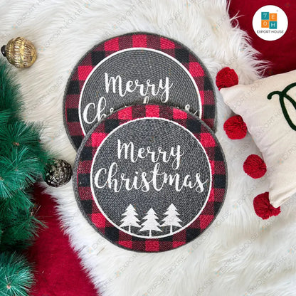 Christmas Themed Cotton Table Placemat, Size:35cm (14")
