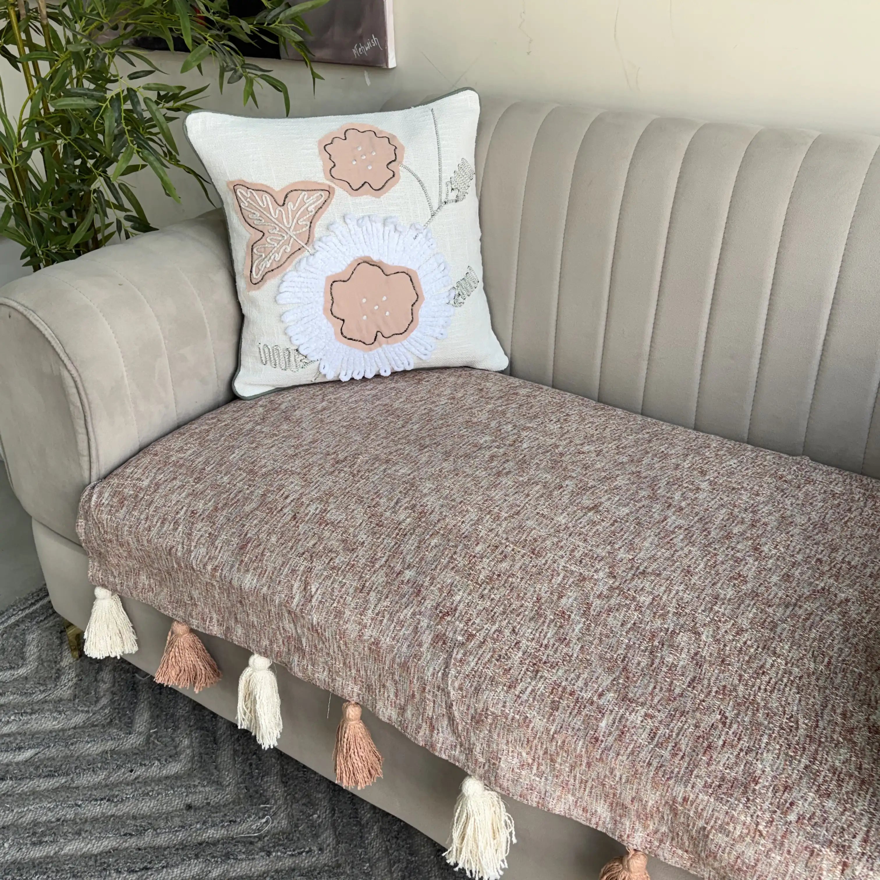 Sofa Cover with tassels