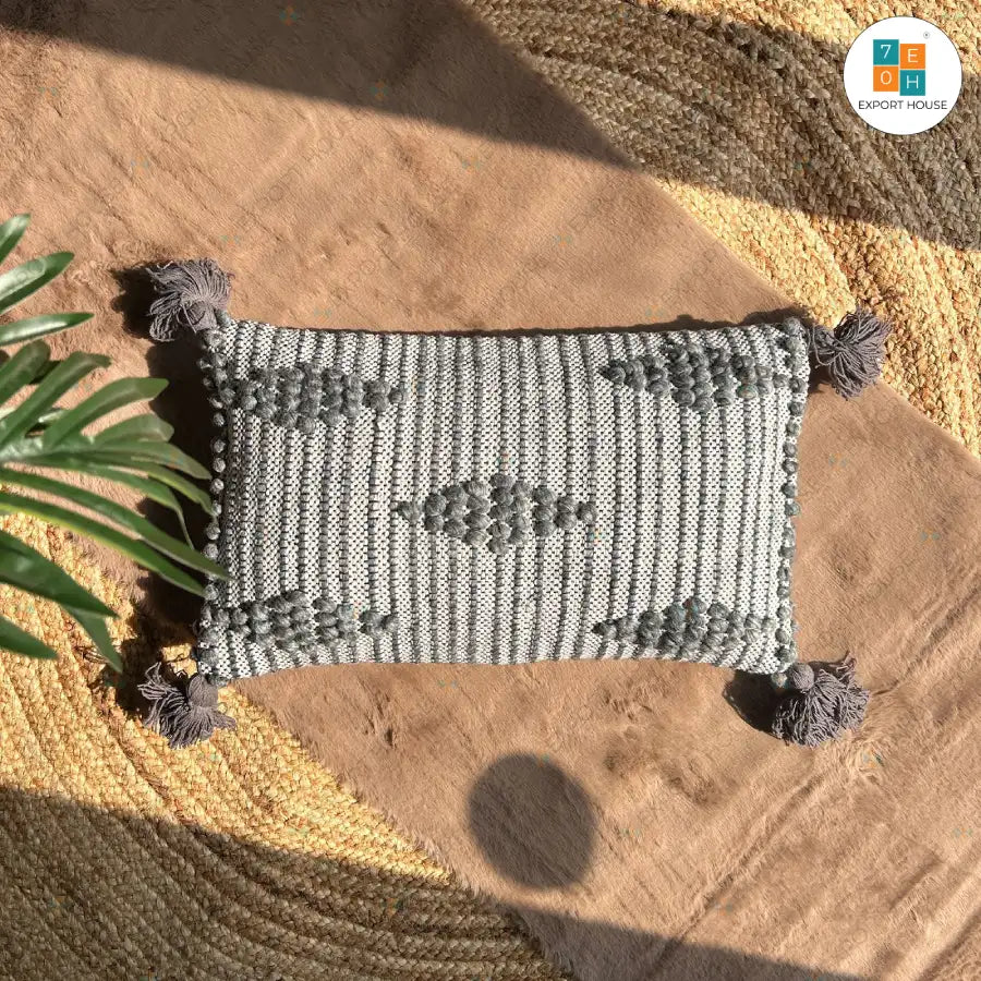 Export House Cotton Boho Lumbar Cover - Size:30cm X 50cm (12" X 20")