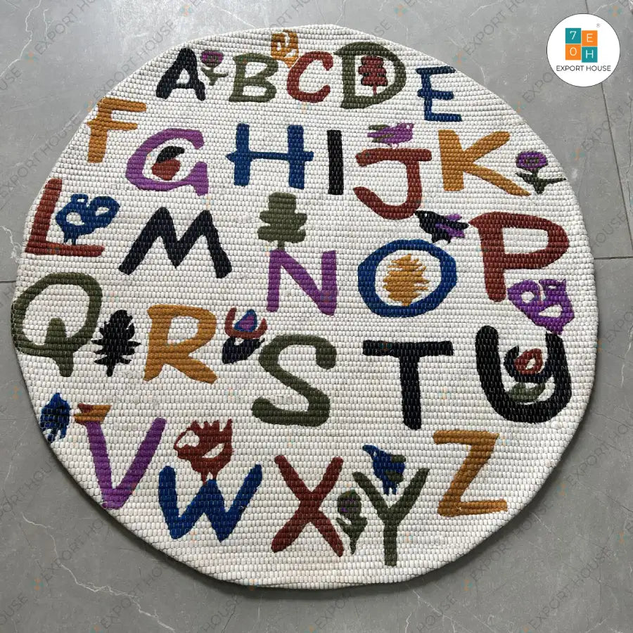 Round Kids Floor Carpet | Export House | Handloom Store India