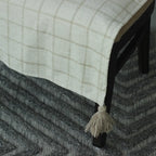 Hazelnut Grid Line Chair Cover with Tassels