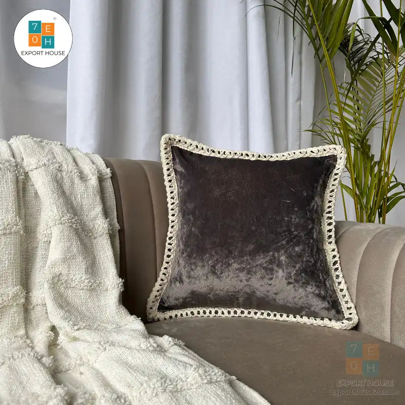 Export House Velvet Plain Cushion Cover -  Size:40cm X 40cm (16" X 16")