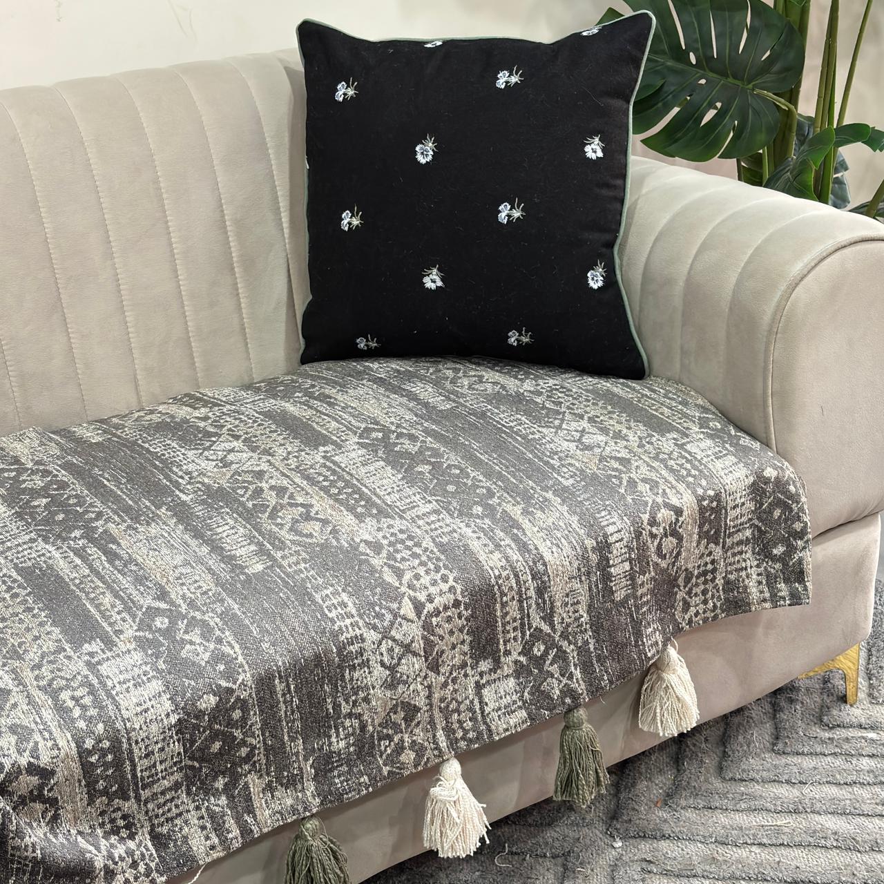 Sofa Cover with Tassels