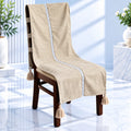 Sand Beige Linen Look Chair Cover with Tassels
