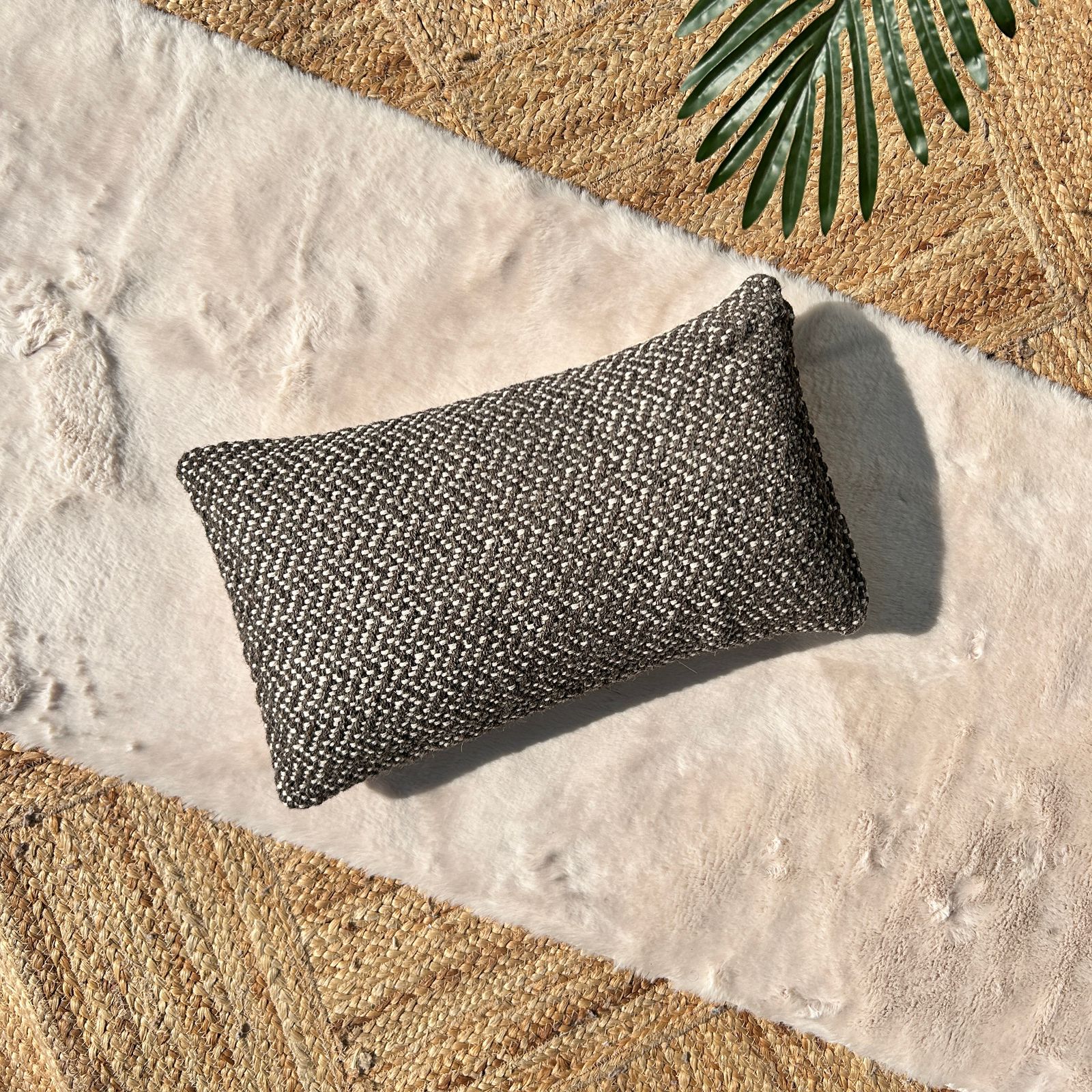 Export House Cotton Woven Lumbar Cover - Size:30cm X 45cm (12" X 18")