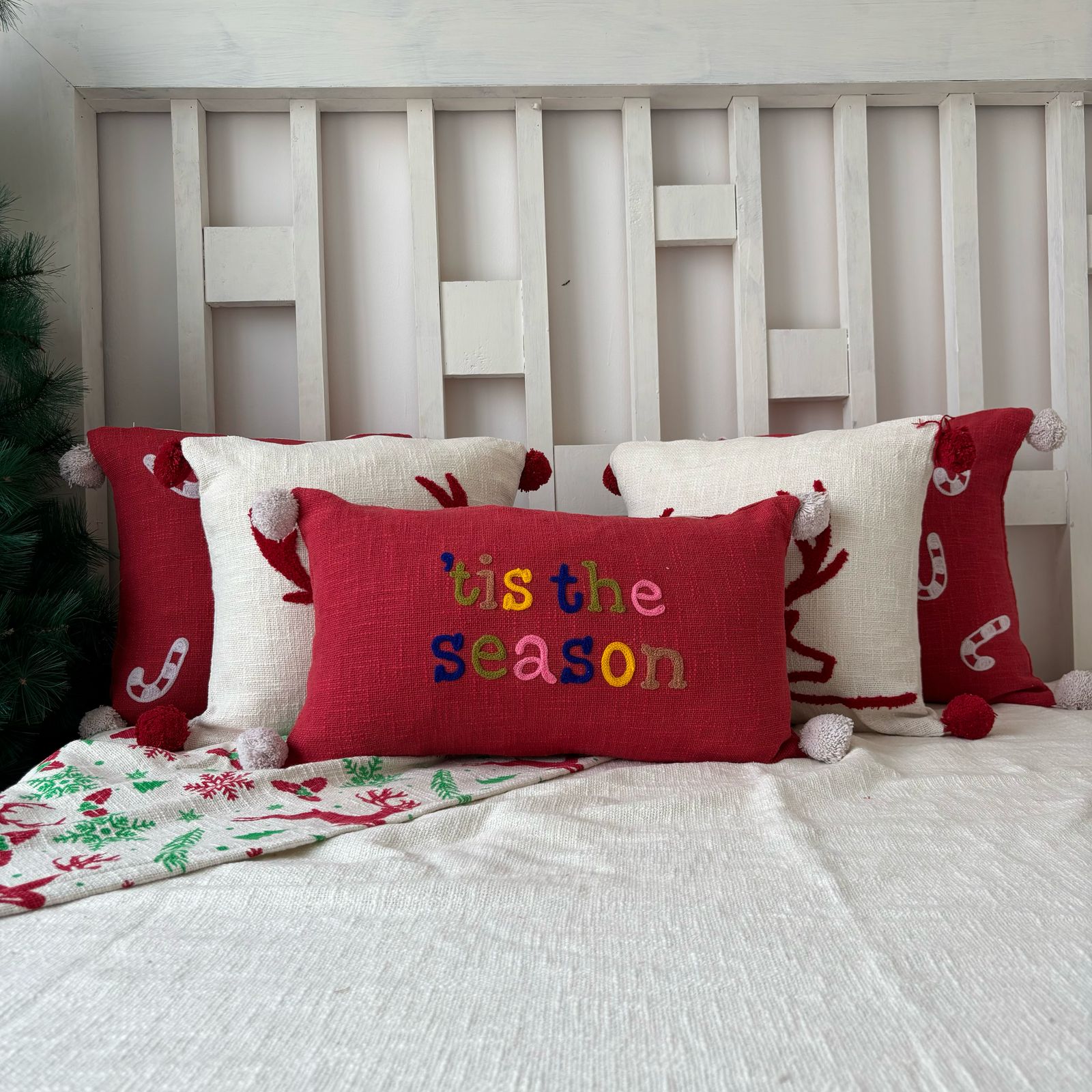 Cotton Embroidered Cushion Cover, 40cm X 40cm (16" X 16")