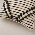Sleek striped monochrome - Premium Cushion Cover